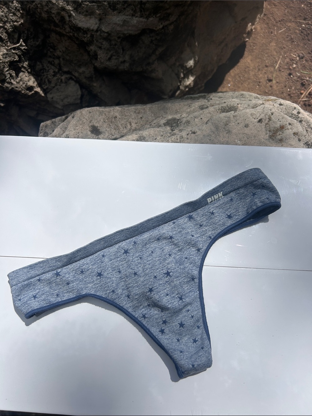 PINK Victoria's Secret Blue Heather Panties Thong